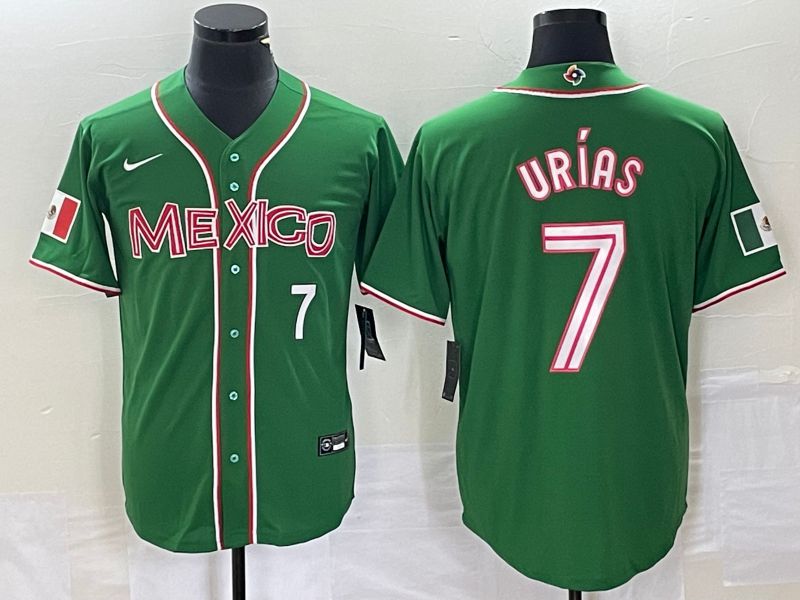 Men 2023 World Cub Mexico #7 Urias Green Nike MLB Jersey27